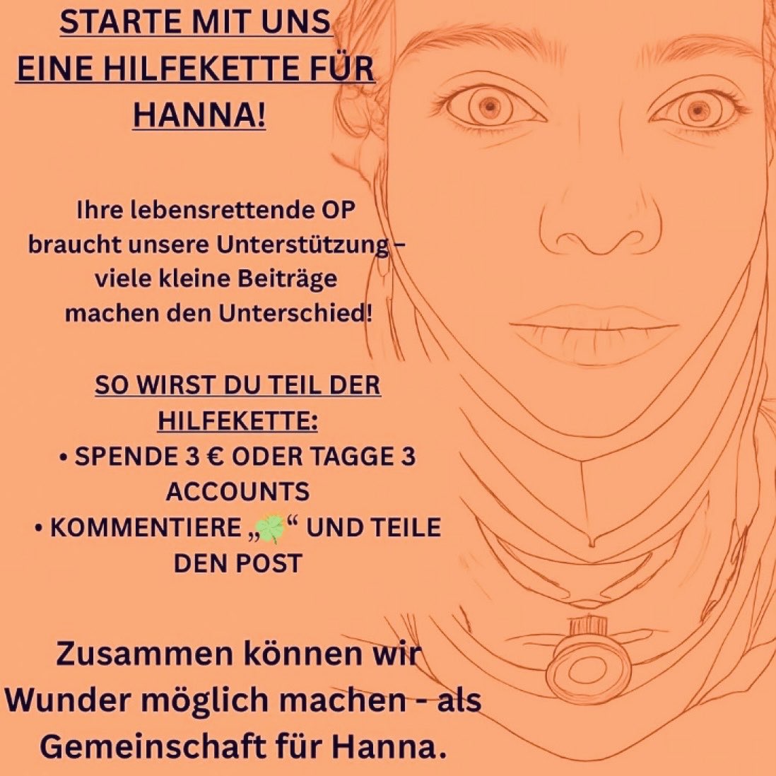 Hilfe für <a href="/hannapea121/">Hanna</a>
Gemeinsam ein Leben retten!

Hanna kämpft mit einer schweren Erkrankung, die ihr Leben und ihre Bewegungsfreiheit massiv einschränkt. Die dringend notwendige Operation an ihrer Wirbelsäule wird von der Krankenkasse nicht übernommen, doch ohne diese Chance