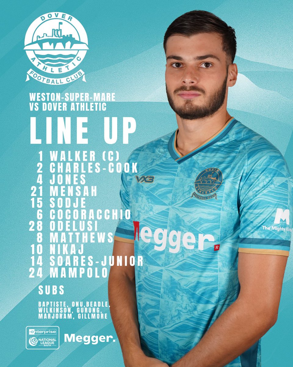 DoverAthletic's tweet image. 📋𝗧𝗘𝗔𝗠 𝗡𝗘𝗪𝗦

Your Whites for today’s game against Weston 💪

⚽️ Ruben leads the line
👊 Walker back between the sticks

#DAFC | ⚪⚫️