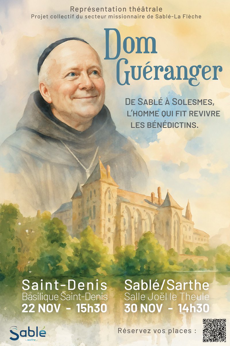 Venez découvrir à 15h30 ce jour à la <a href="/CathedraleDenis/">Basilique Cathédrale St Denis</a> #SaintDenis une belle pièce de #théâtre consacrée à la vie de Dom Guéranger, le moine qui a fait revivre les bénédictins et le #chant grégorien. Entrée ouverte à tous !
#sortir #gregorien #Eglise #catholique #Seinesaintdenis
