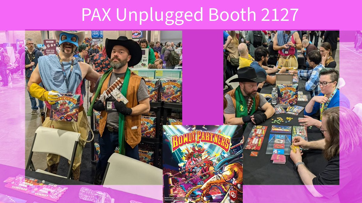 That's me, committing to the bit. Come get Rowdy at booth 2127. #paxunplugged