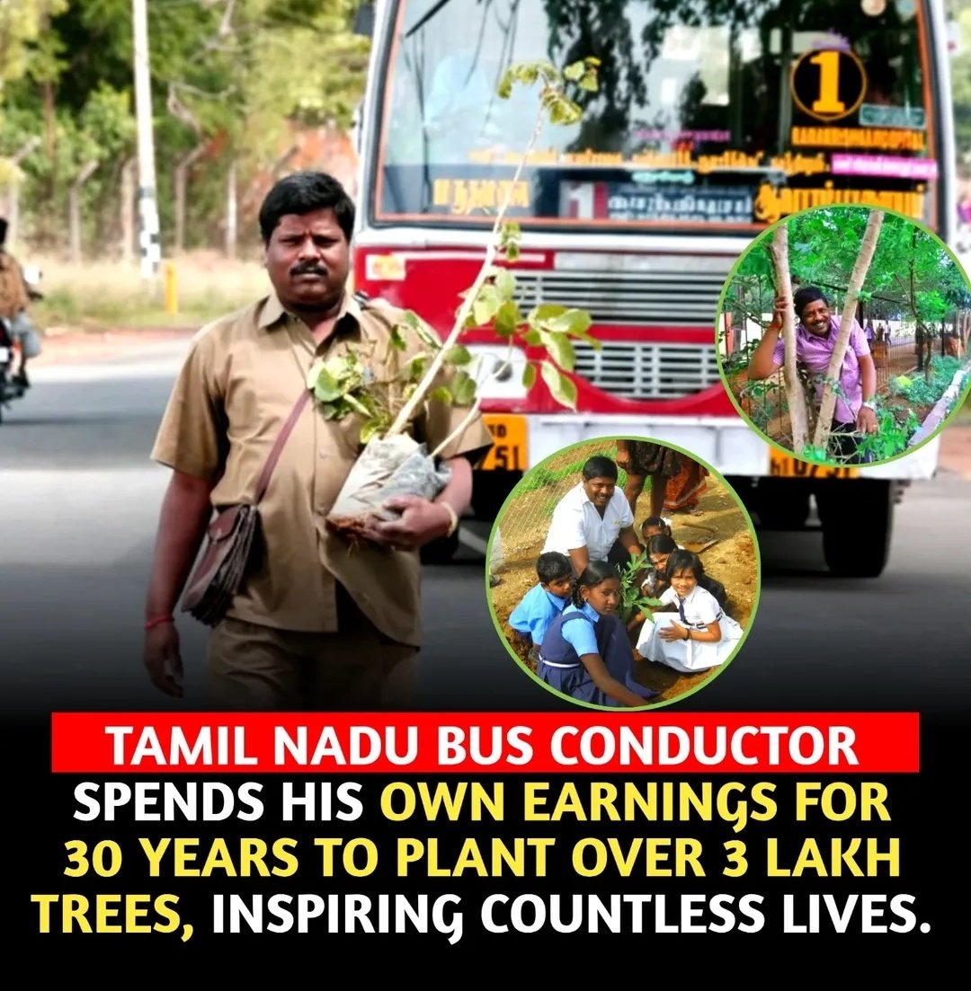 sathyashrii's tweet image. Marimuthu Yoganathan, a bus conductor from Tamil Nadu who has planted lakhs of trees.  

Hats off to him.. 👏👏👏