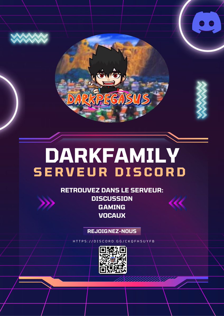 DarkFate_Off's tweet image. Salut Twitter,

Voici l&apos;affiche du serveur discord créé par un de mes amis, @DarkPgasus .

N&apos;hésitez pas à rejoindre le serveur discord via le QR code et le lien sur l&apos;affiche.