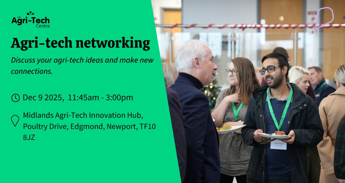 UKAgriTech's tweet image. Join us at the Midlands Agri-Tech Innovation Hub!

Connect with forward-thinking businesses, agri-tech innovators and engineering experts over a networking lunch and unlock your next business opportunity.

👉Book your place here: ow.ly/q2Yk50XmqSl

#agritech #agribusiness