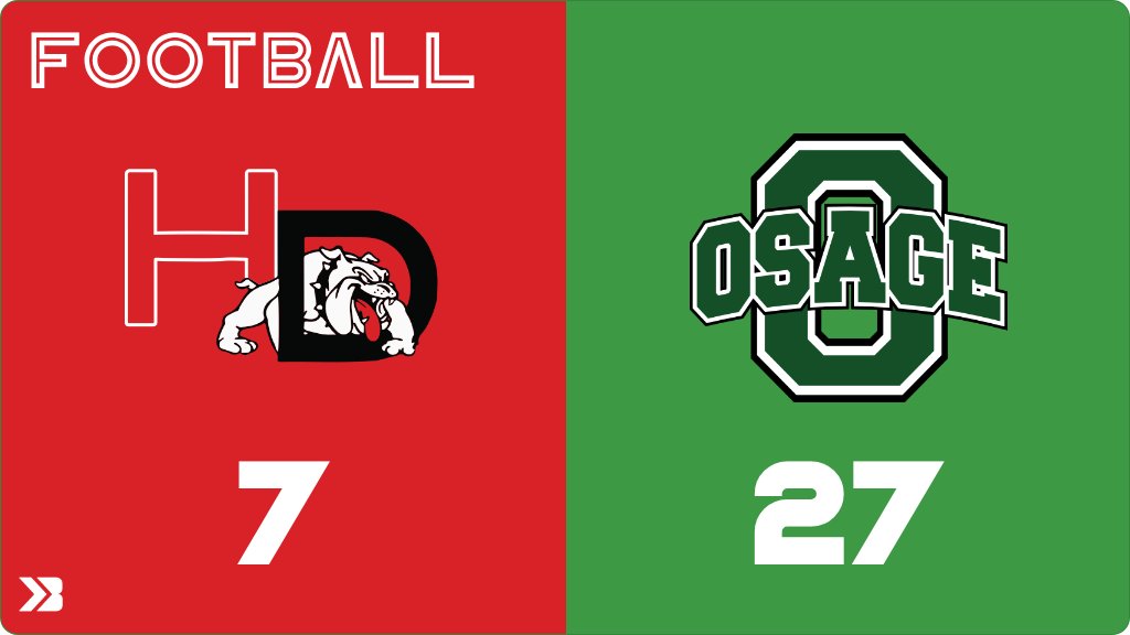 Football (Varsity) Score Posted - Class 2A Second Round - Hampton-Dumont-CAL Bulldogs lose to Osage Green Devils 27-7. gobound.com/ia/ihsaa/footb…