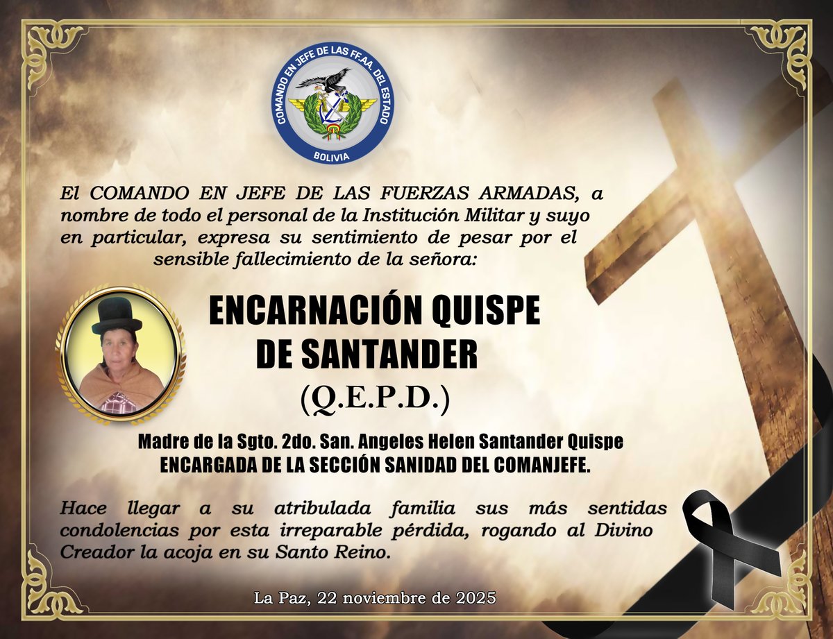 ComandoLas's tweet image. #FFAAContigo🇧🇴Que el Divino Creador la tenga en su Gloria#200añoalserviciodelapatria