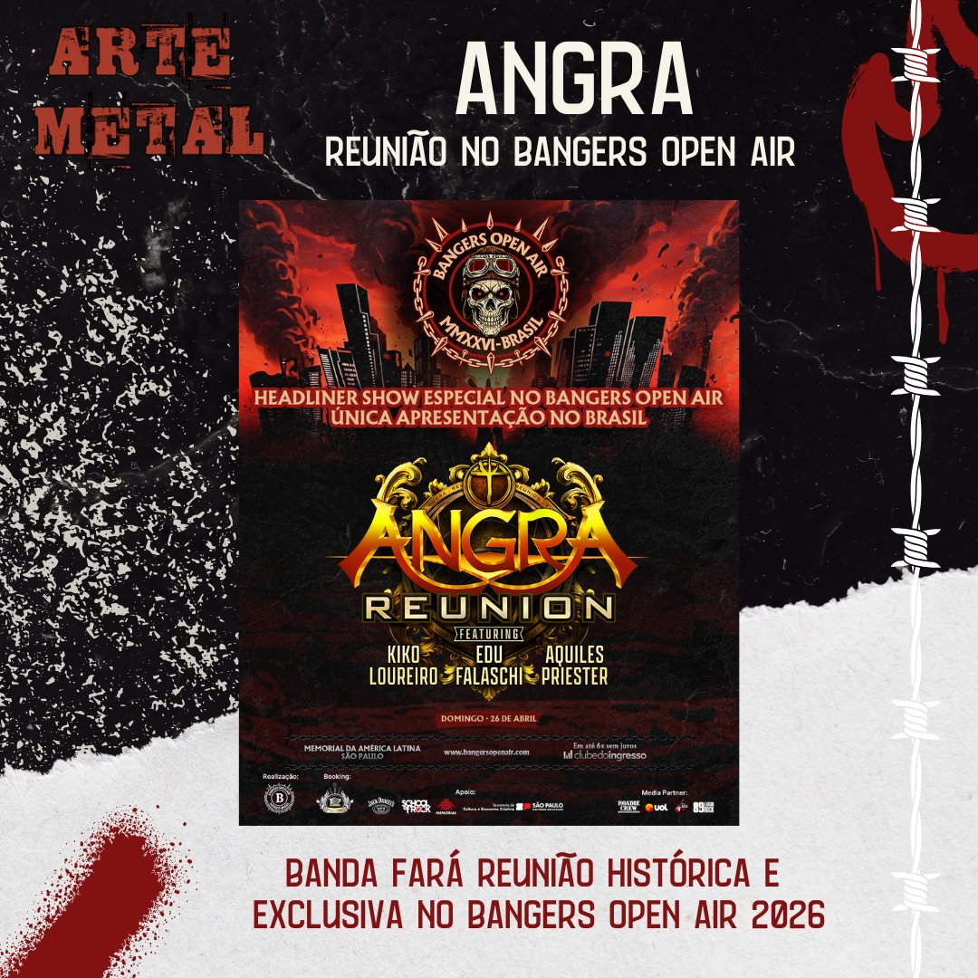 Blogartemetal's tweet image. Histórico! Confira detalhes no link (Instagram na bio e stories):

blogartemetal.blogspot.com/2025/11/angra-…

#angra #heavymetal #rock #powermetal #progmetal #bangersopenair #artemetal #metalnacional

@bangersopenair @angraofficial