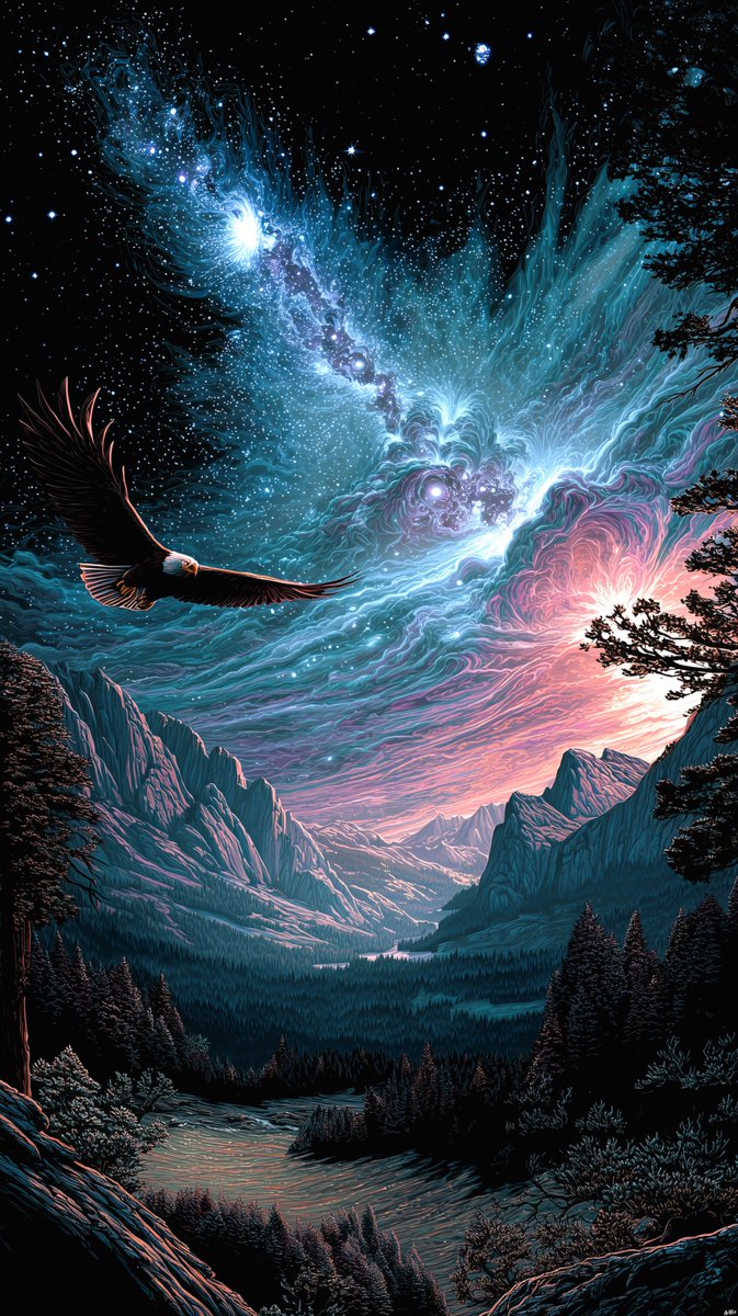 WallViews1's tweet image. Cosmic Flight 🦅