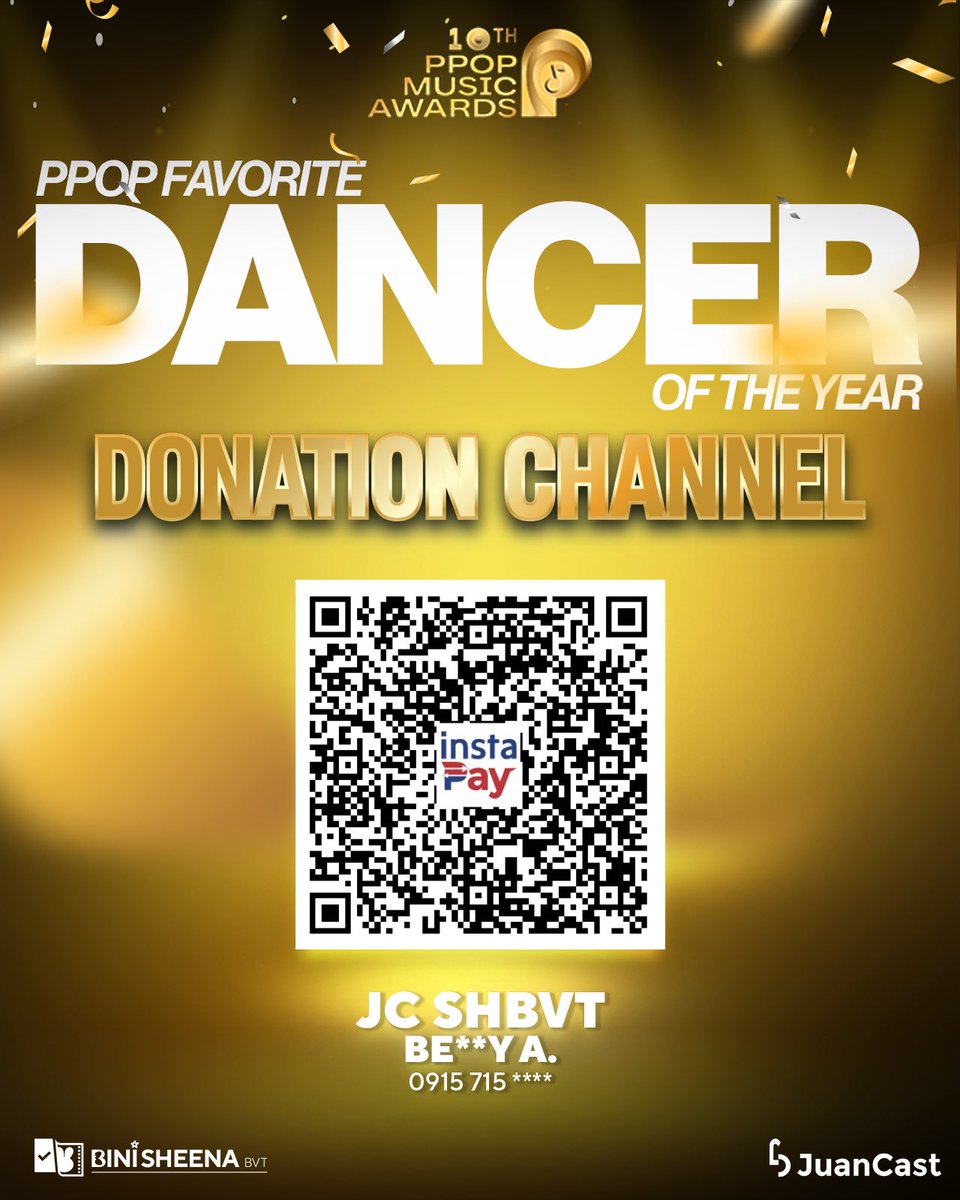 BiniSheenaBVT's tweet image. 📣 [JUANCAST x 10TH PPOP MUSIC AWARDS] P-POP FAVORITE DANCER OF THE YEAR

We’re launching a fundraising drive to power up our campaign for #BINISheena, as she is nominated for PPOP Favorite Dancer of the Year at the 10th PPOP Music Awards! 💃

Every donation counts — each peso…