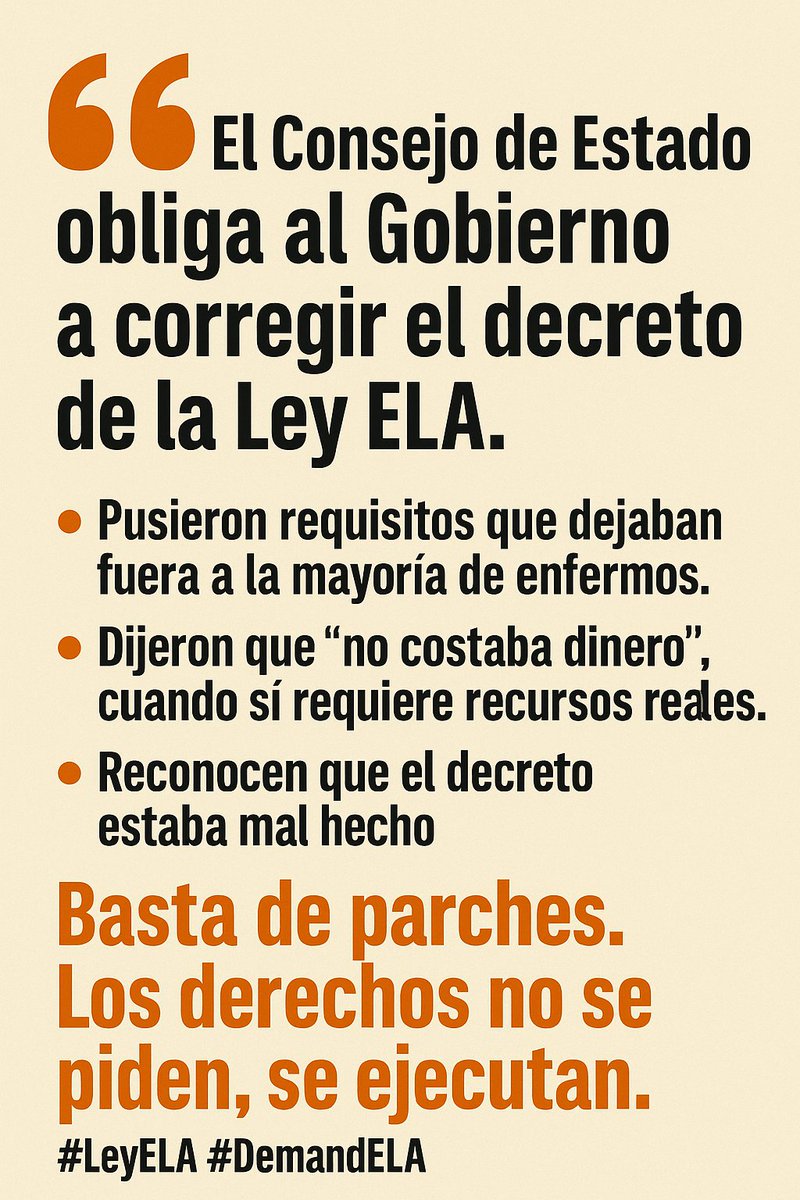 👉 Y encima dijo que la Ley ELA “no cuesta dinero”, cuando SÍ necesita recursos reales para que los pacientes vivan con dignidad.
👉 Les han obligado a corregir el decreto por estar mal hecho.