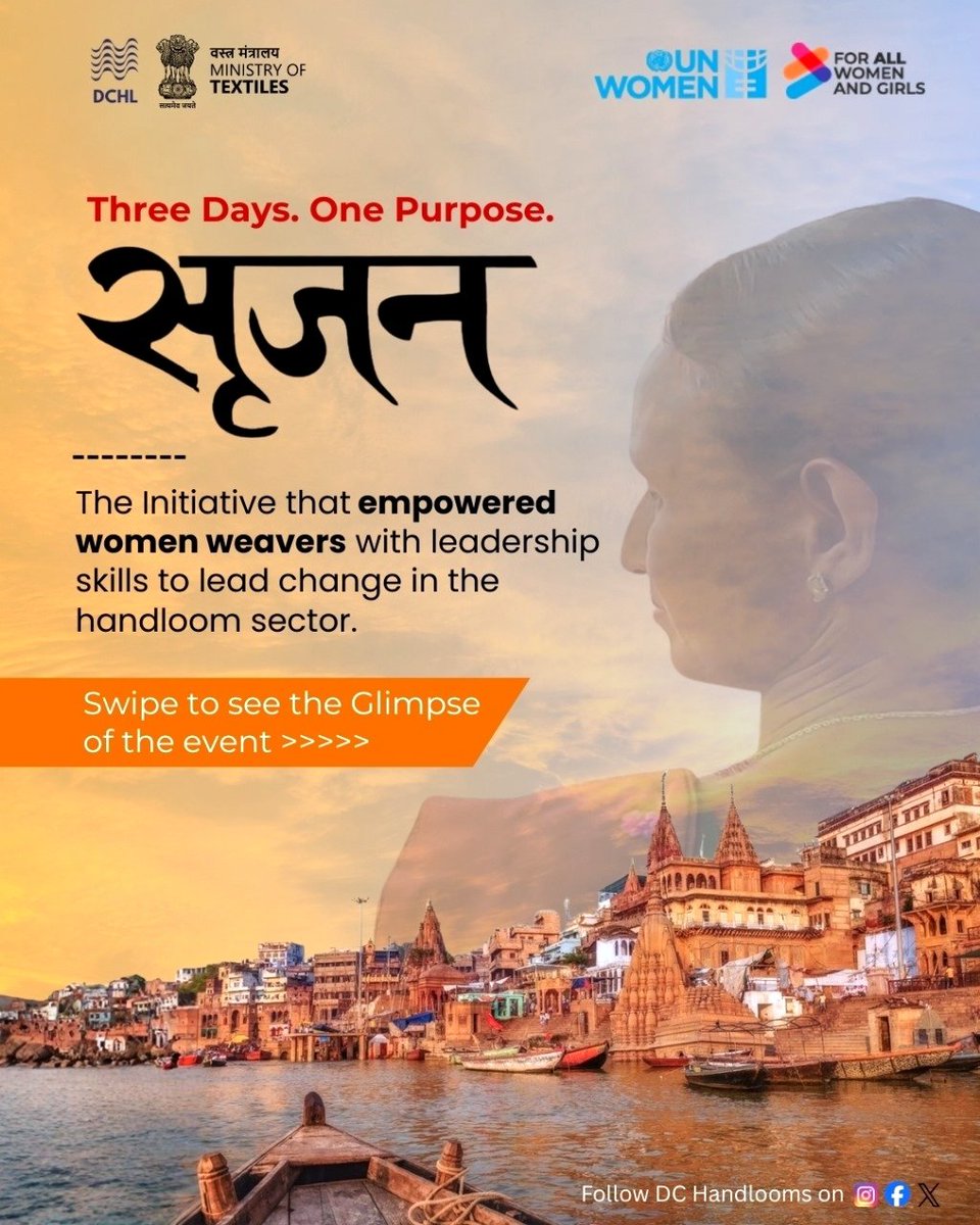 dchandlooms01's tweet image. महिला सशक्तिकरण की दिशा में एक कदम 🌸
वाराणसी में आयोजित महिला बुनकरों हेतु 3 दिवसीय कार्यशाला की प्रेरणादायक झलक |
#DChandlooms #MinistryofTextiles #vocalforlocal #womenempowerment #WomenEntrepreneurs #womensupportingwomen #Myhandloommypride #unwomenindia #unwomen
