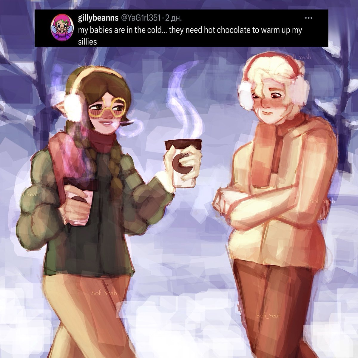 sunbreezi's tweet photo. A cup of hot chocolate for these sweethearts
#huntlow #wintertoh #TheOwlHouse #willowxhunter https://t.co/ViuargqHbX
