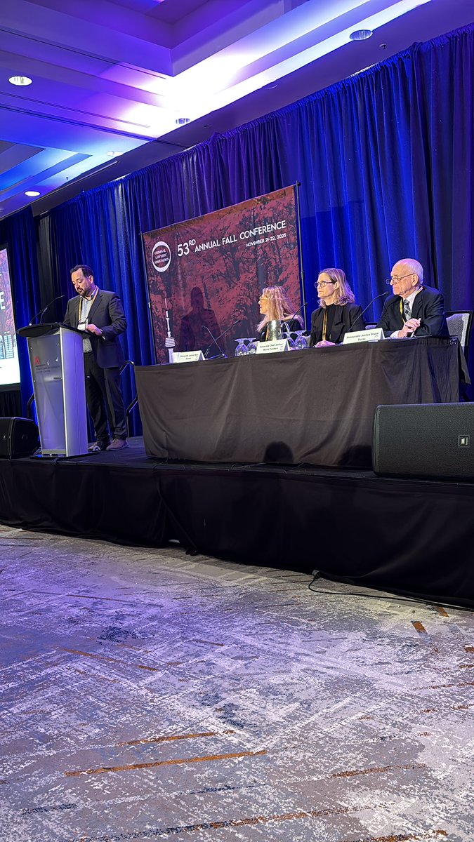 Honourable Justice Bruce Durno, Associate Chief Justice Michal Fairburn, and Honourable Justice Mara Greene speaking first today!