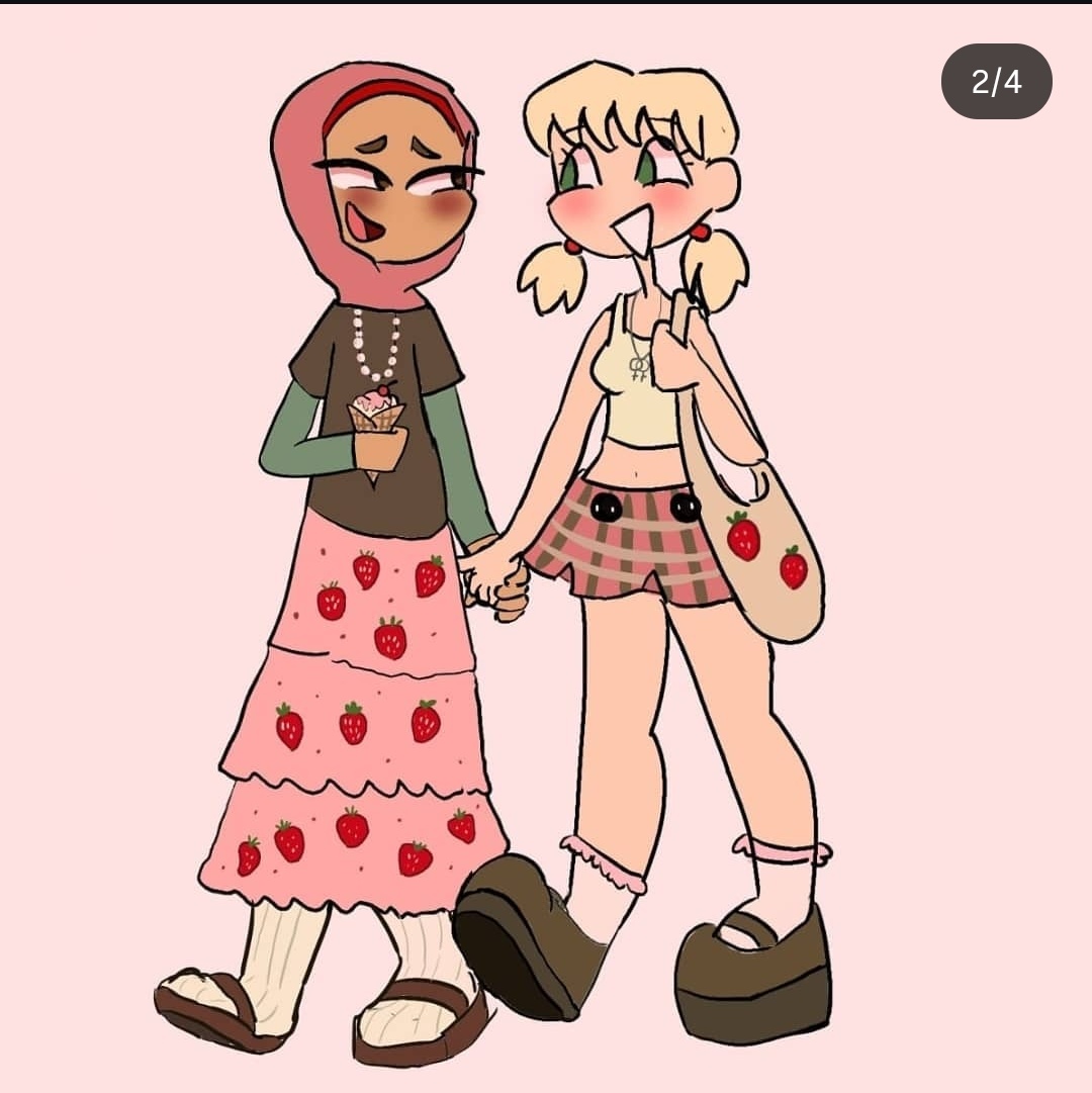 miffypolkadots's tweet image. femme4femme art i made when i was 16 awww