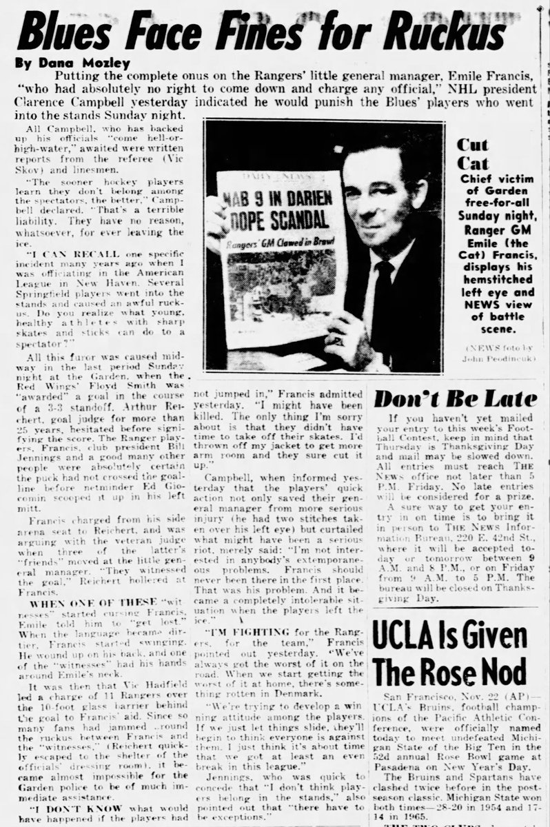 Sixty years ago today in New York Rangers history: