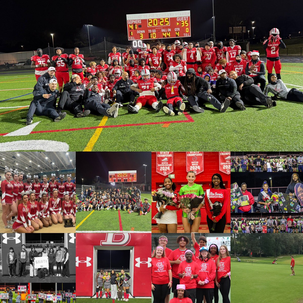 gopherathletics's tweet photo. Fall Sports have officially come to a close at Glen Burnie for the 2025 season.  We are grateful for each and every student-athlete who represented Glen Burnie and appreciate them for their contributions. https://t.co/j2BG3ZX3Bz