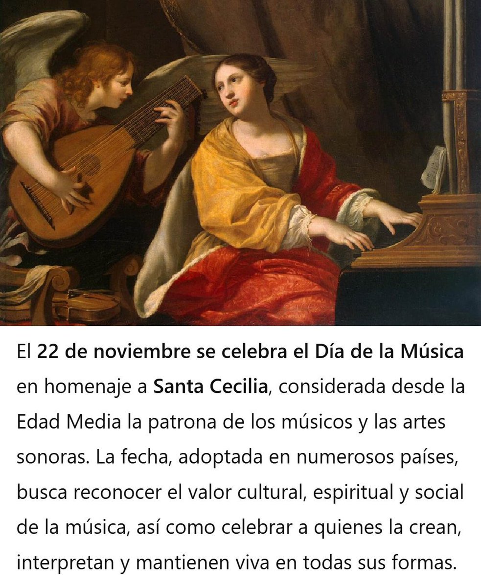 "Día de la Música":
Por la celebración en homenaje a Santa Cecilia