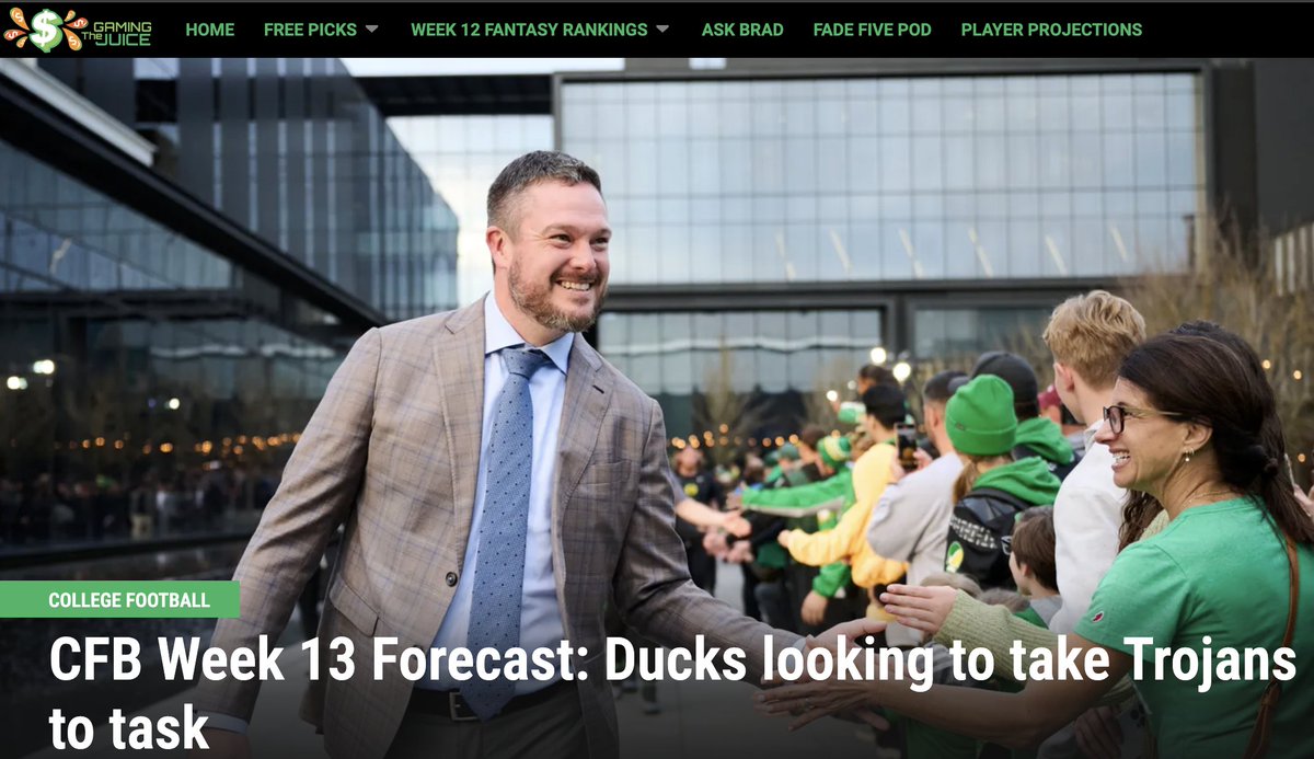 NoisyHuevos's tweet image. COLLEGE FOOTBALL PICKS! 

Read thoughts from @Matt_Fortuna, @natejacobson1 and @BenWittenstein

It&apos;s the CFB Week 13 Forecast. 

FREE on The Gaming Juice. 

thegamingjuice.com/2025/11/19/cfb…