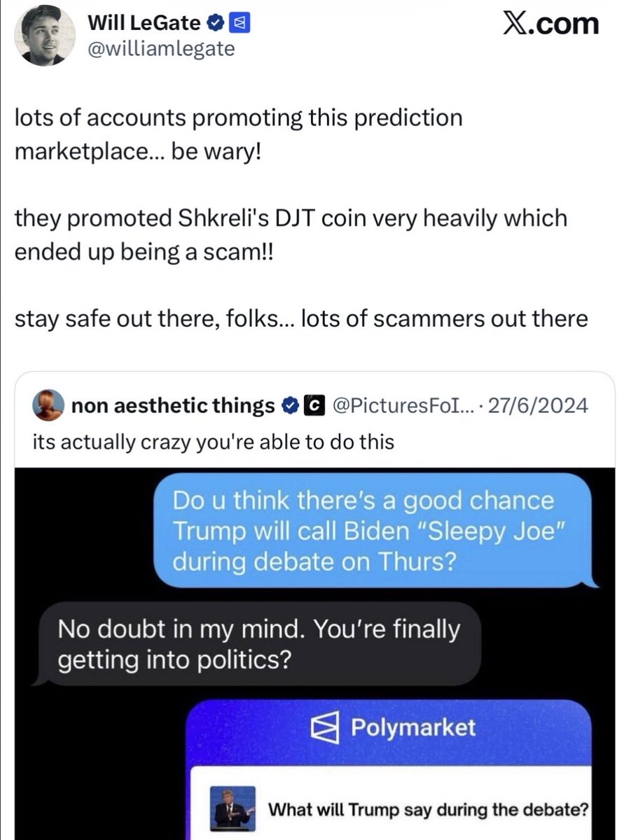 This mf is really pulling the RACISM card because some of the Asian girls on his Poly baddies roster got EXPOSED as having India based accounts 

<a href="/williamlegate/">LeGate</a>, you’re a joke man, pathetic

I guess playing dumb &amp; taking no accountability would be on par for a Polymarket employee