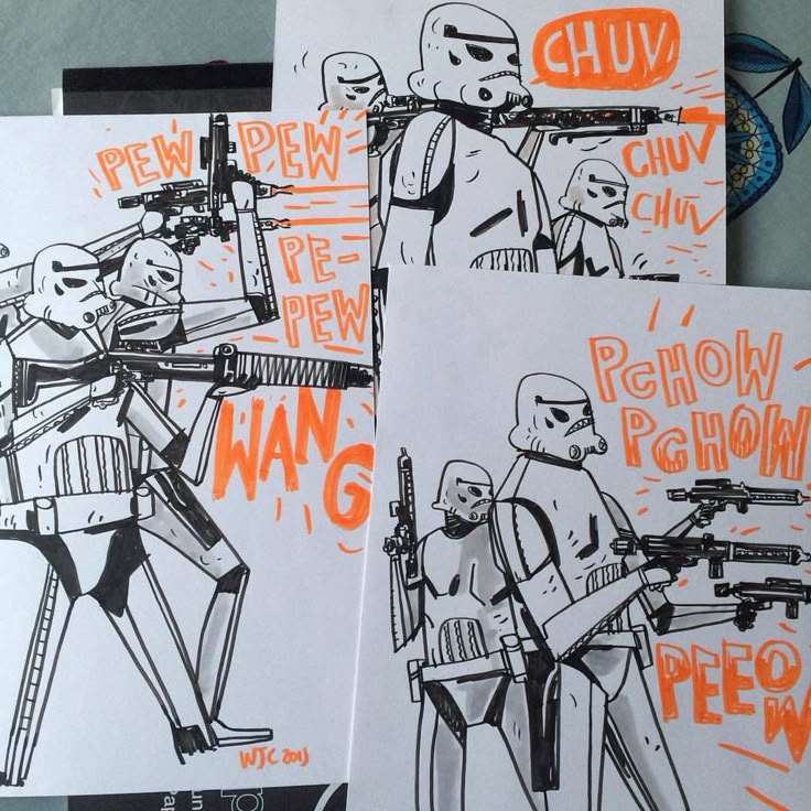 PSed81's tweet image. Day #218 Warwick johnson cadwell or WJC or Wocco does a Storm trooper from star wars request inspired by some of the star wars sketches he did a few years ago. #starwars #comicart #pewpew