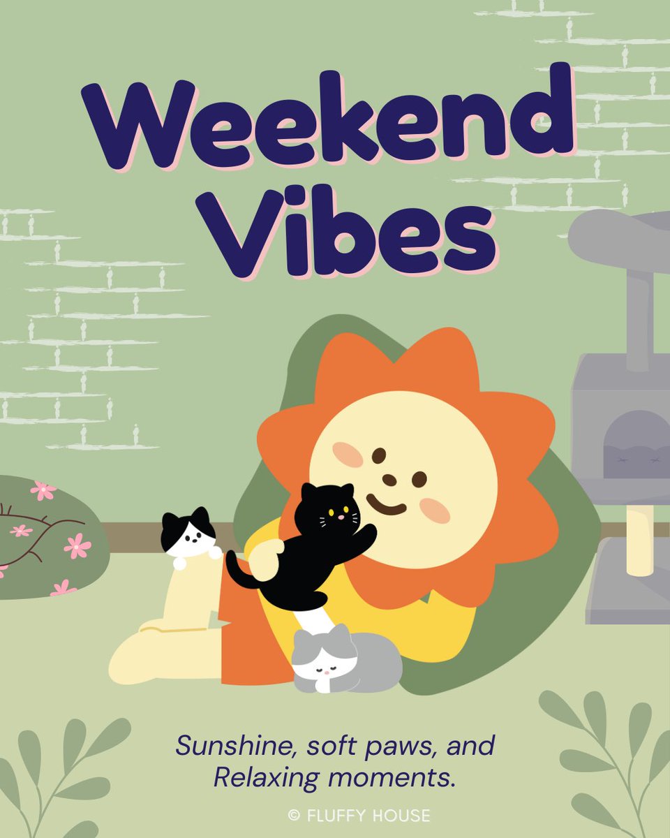 FluffyHouseCS's tweet image. Weekend vibes are all about slowing down and soaking in the little joys — warm sunshine, soft paws, and quiet moments that remind us to breathe.
May your weekend be filled with simple comforts and the warmth of good company. 

#Sunny #CatLovers #CuteCats #SlowLiving  #FluffyHouse