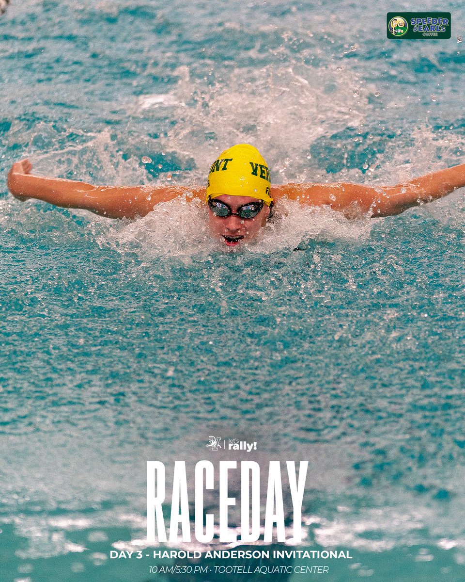 𝗗𝗮𝘆 3⃣ 𝗛𝗮𝗿𝗼𝗹𝗱 𝗔𝗻𝗱𝗲𝗿𝘀𝗼𝗻 𝗜𝗻𝘃𝗶𝘁𝗮𝘁𝗶𝗼𝗻𝗮𝗹 
🕰️- Prelims 10 a.m./Finals 5:30 p.m. 
100 Fly
400 IM
200 Free
100 Breast
100 Back
400 Medley Relay
1-meter Diving
#LetsRally