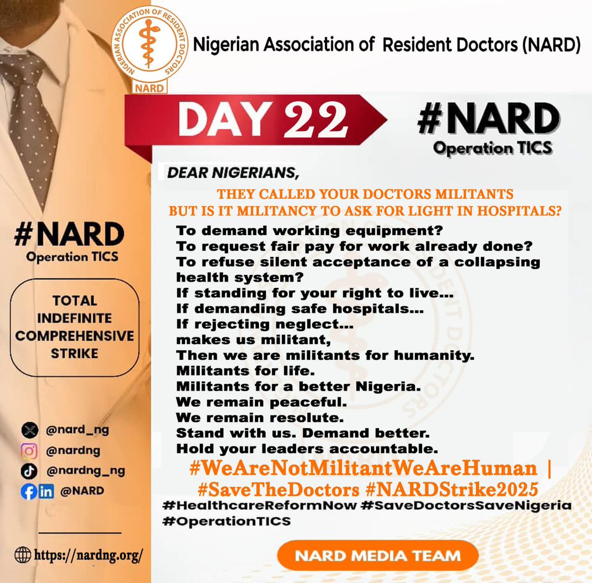 mohagirei's tweet image. We are not ‘a militancy’ Prof Sir
@nard_nigeria Day 22 of #NARDTICS