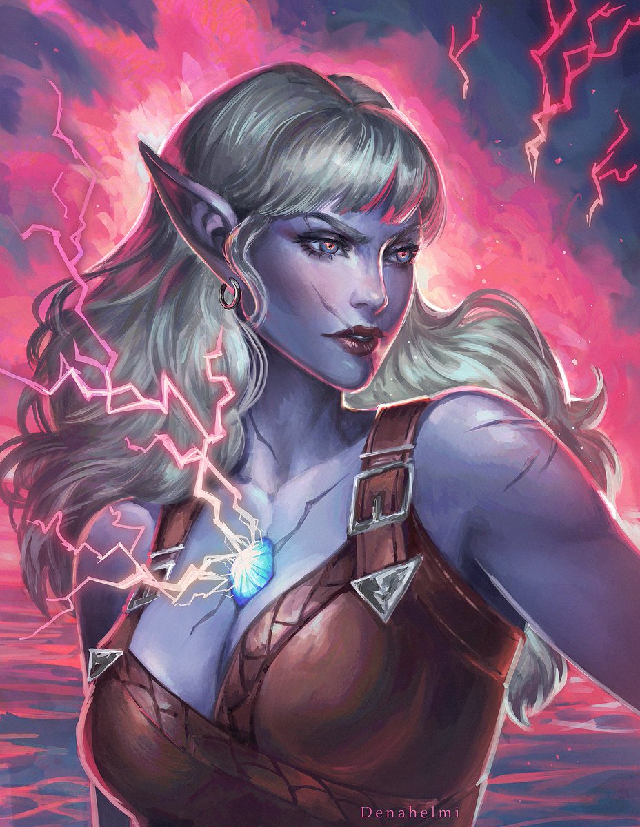 denahelmi's tweet image. D&amp;amp;D character commission ⚡️