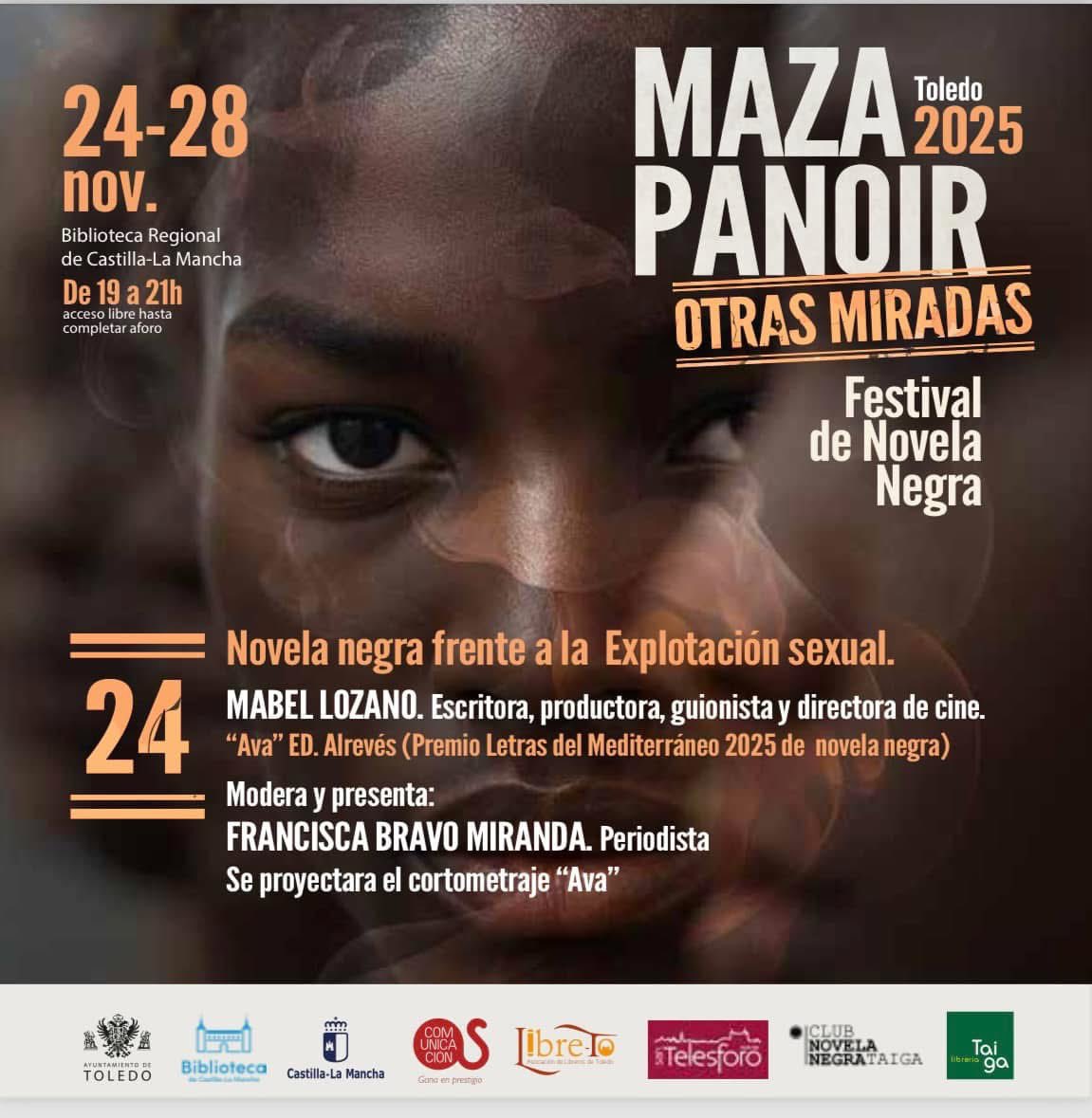 AliciaSanchezLC's tweet photo. 🖤📚 Desde #AsComunicación, orgullosos de impulsar un año más el festival de novela negra de la ciudad. #Mazapanoir2025 

Este lunes 24 inauguramos Mazapanoir 2025 en la @biblioclm 

🕖 19:00 h
🏛️ Toledo
Entrada libre hasta completar aforo https://t.co/X4Jqyug3E2