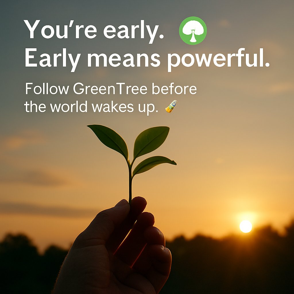 Green_Tree_coin's tweet image. You’re early.
Early means powerful.
Follow GreenTree before the world wakes up. 🌱🚀
#GreenTree #EcoMovement #SaveTheEarth #DigitalForest #ClimateAction #TogetherWeGrow