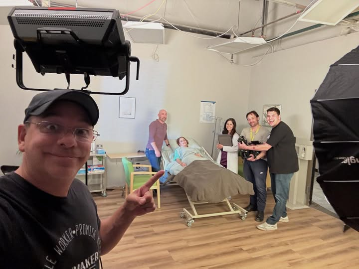 As much as I love filming in real hospitals, it was nice to film on a set that looked like one. Shout out to the crew and actors on this one. Fun times. #nmfilm #filmdirectors #film #filmdirecting #actors #setlife #joelvallie