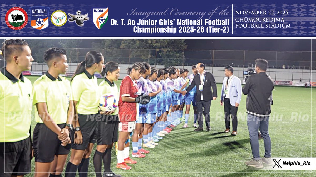 Neiphiu_Rio's tweet photo. This Championship celebrates the rise of women’s football in India, reflecting the strength, determination, and confidence of young women shaping the future of sports. Their success is a reminder of the progress made towards equality, opportunity, and empowerment for all. https://t.co/yh16xX9LLm