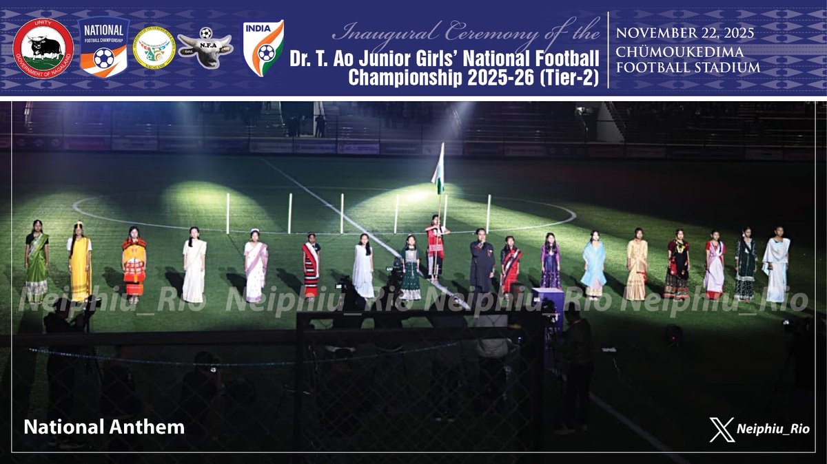 Neiphiu_Rio's tweet photo. For Nagaland, hosting this Championship is a moment of pride, showcasing our hospitality and readiness on the national and global sporting stage. My sincere thanks to @IndianFootball for this honour. My best wishes to all the players and officials for a successful tournament. https://t.co/5LpKMg4vha