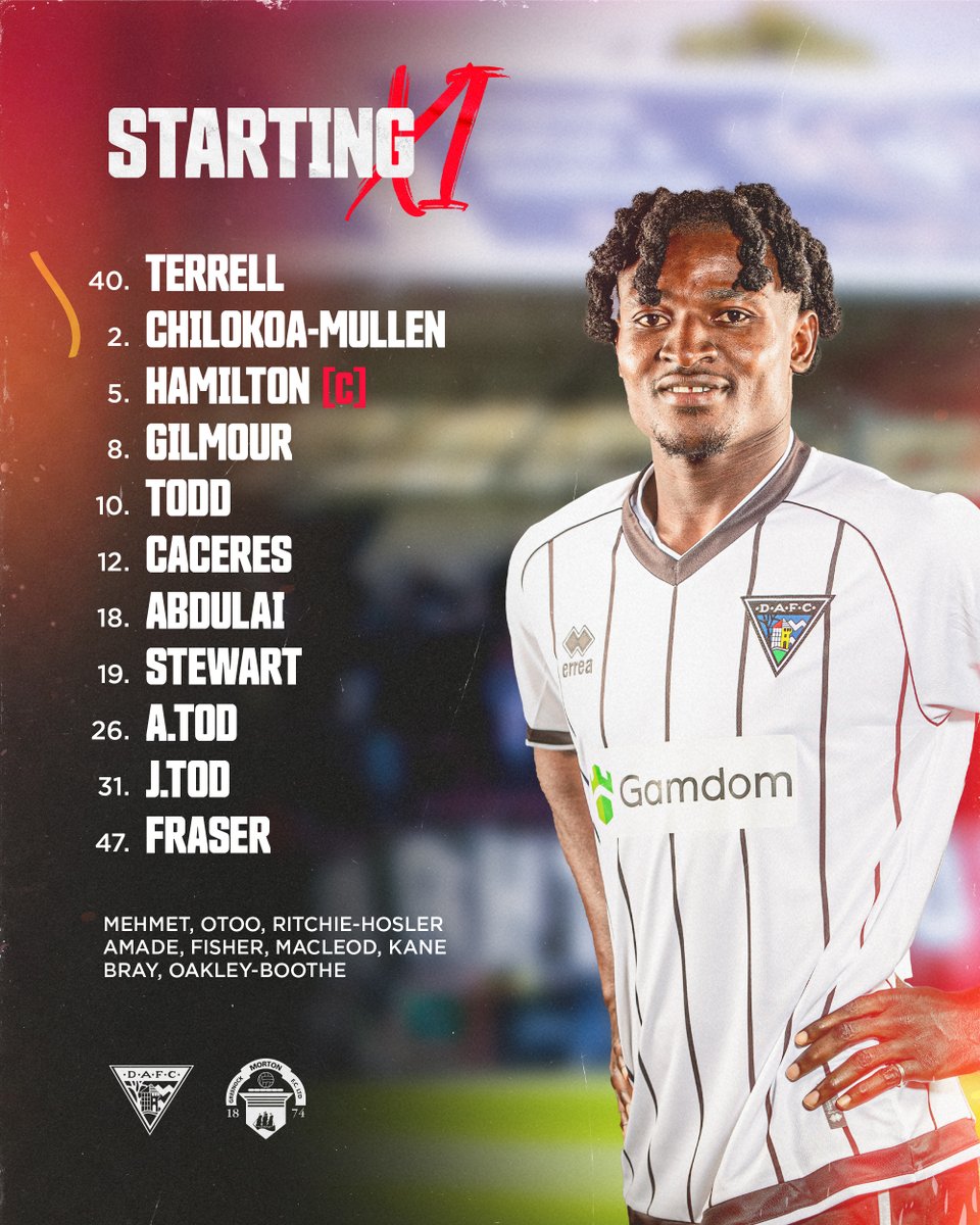 officialdafc's tweet image. Your #DAFC side to take on Greenock Morton this afternoon 👇