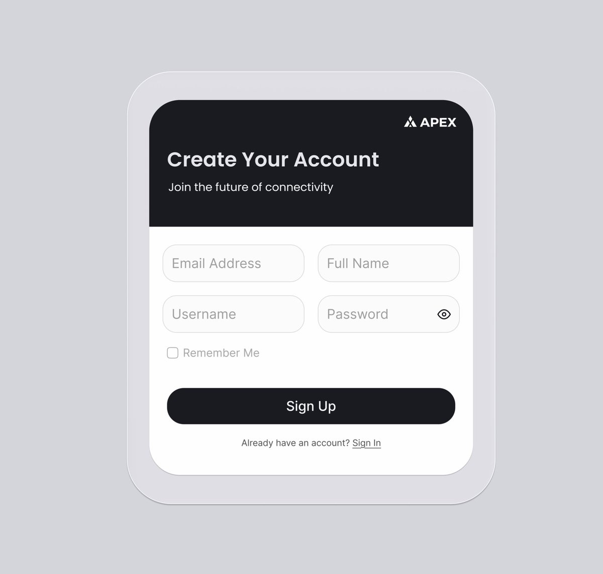 Darcoxiv's tweet image. Sign up screen concept for Apex

#uidesign #UIUXDesign #ui