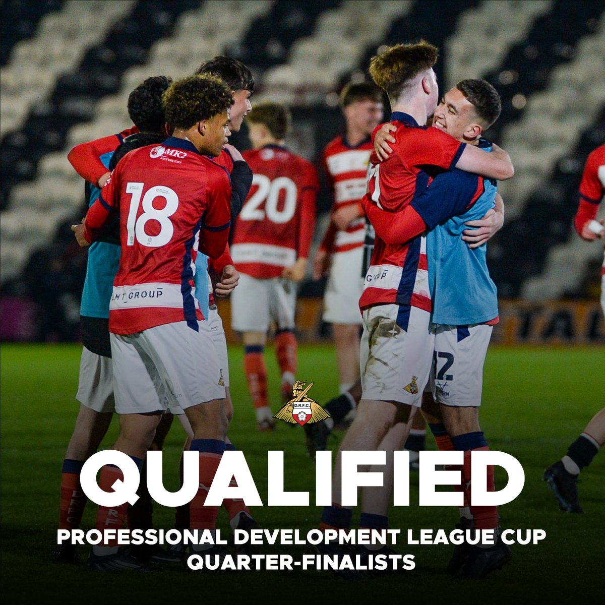🎩 Into the last eight!

Our victory over Mansfield Town sees us reach the quarter-finals of the Professional Development League Cup for the first time since 2022/23! 🤩

#DRFC | #MadeInDoncaster