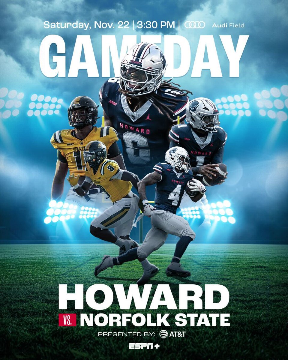 AudiField's tweet image. Rise and shine! It’s Howard vs Norfolk State Game Day 🏈 

🤝 @ATT