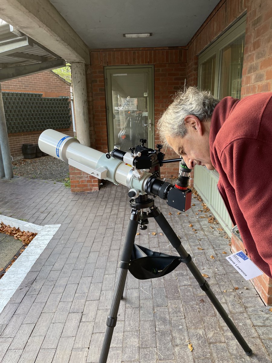 A spot of lunchtime solar observing between clouds at the <a href="/popastro/">Popular Astronomy</a> Preston Montford residential astronomy weekend