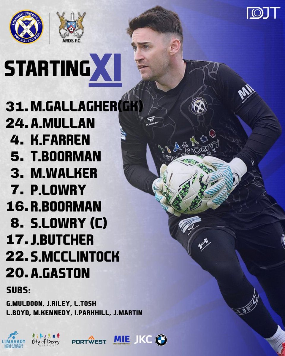 Today’s line up vs <a href="/ArdsFC1900/">Ards Football Club</a>