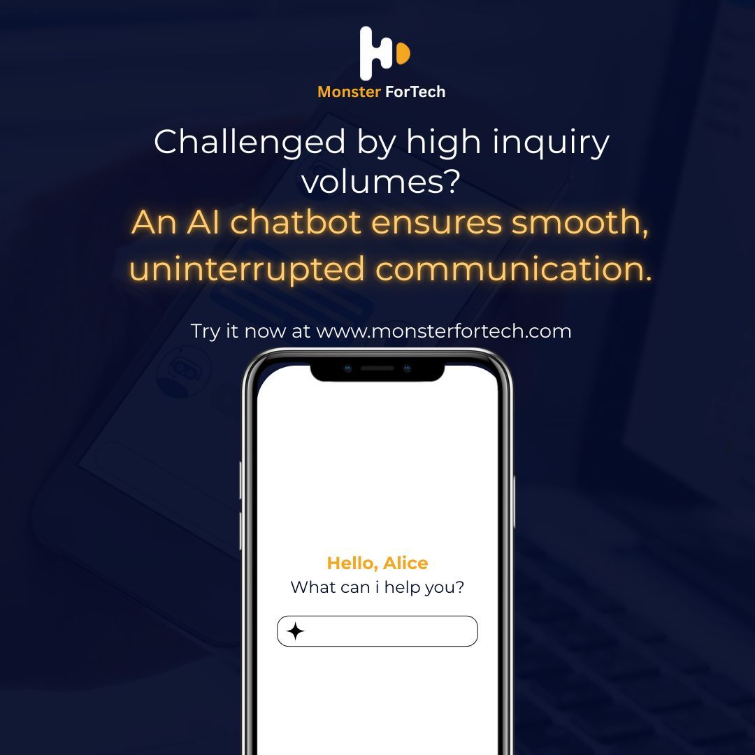 monsterfortech_'s tweet image. Challenged by high inquiry volumes? Our AI chatbot delivers smooth, uninterrupted communication so your business never misses a moment.
Try it now at monsterfortech.com
#AIChatbot #AutomationTools #CustomerSupportAI #BusinessEfficiency #TechSolutions #AIAutomation