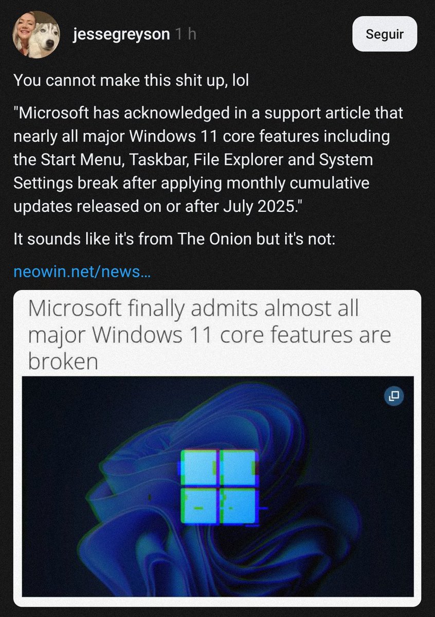 eklectica's tweet image. Soy tan feliz de haberme cambiado a Linux

neowin.net/news/microsoft…