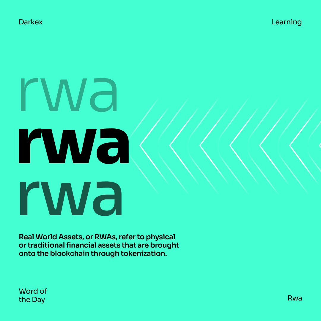 Learning never felt better.  

Today's word is RWA, which is a word that we hear often lately.

Learning with @Darkexglobal