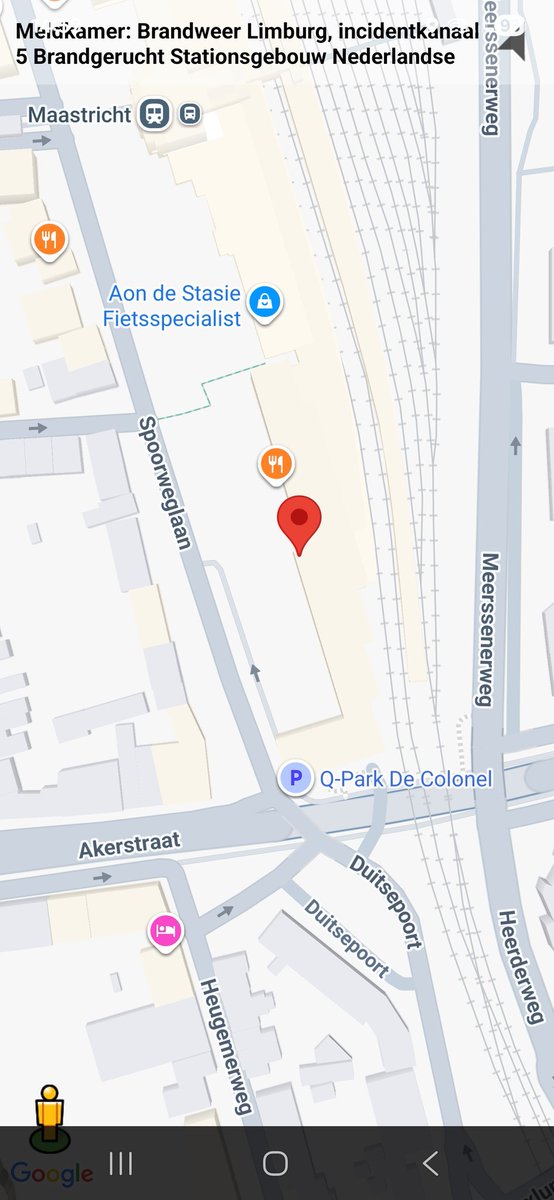 Brandgerucht bij stationsgebouw NS in Maastricht