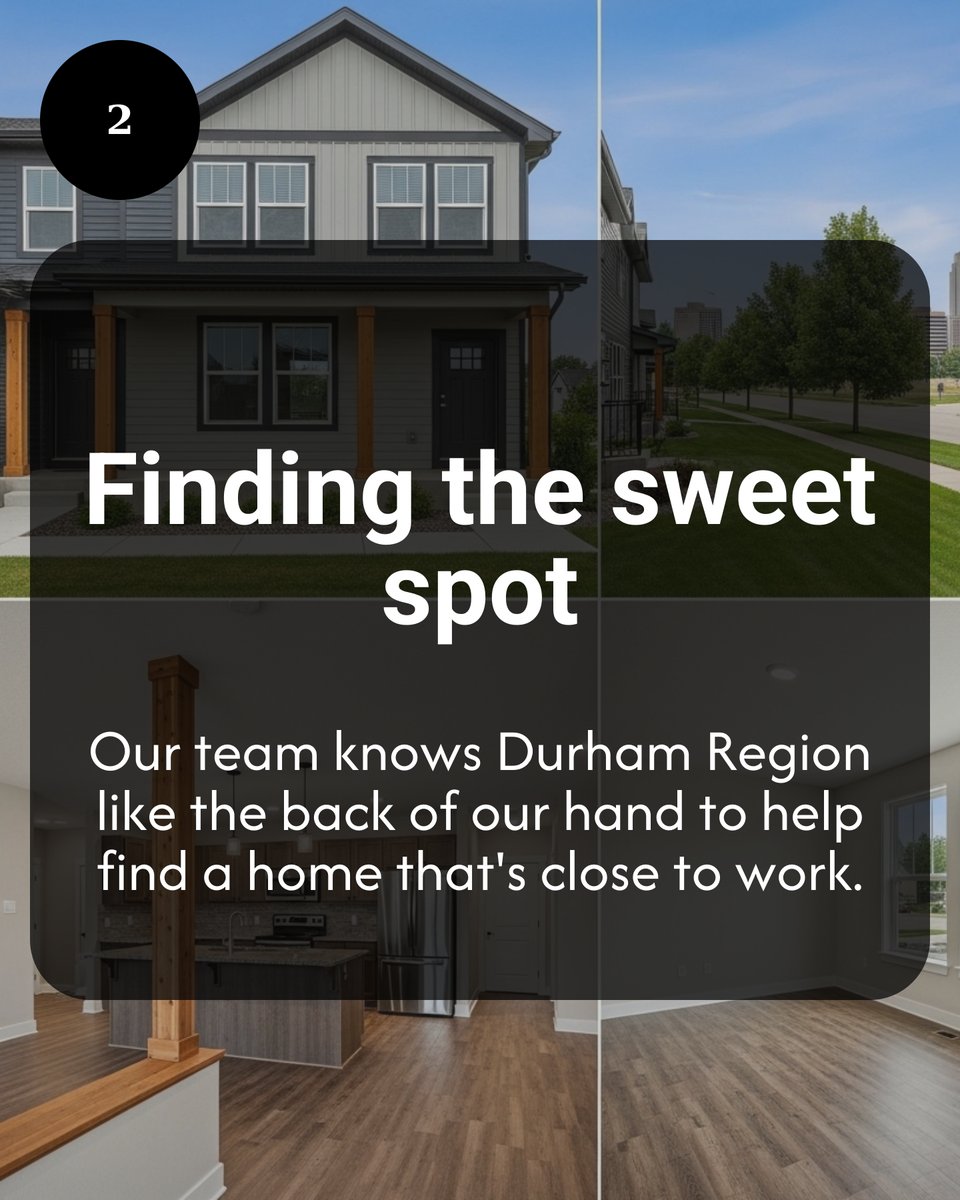 durhamrecentre's tweet photo. Tweet: 🚗 Cutting commute time means more family dinners, relaxation, &amp; peace of mind. When buying in Durham Region, proximity to work can redefine your lifestyle. Our team’s local know-how ensures you find the perfect fit! Share your ideal commute time below. #DurhamLiving https://t.co/hWfYnvNaUl