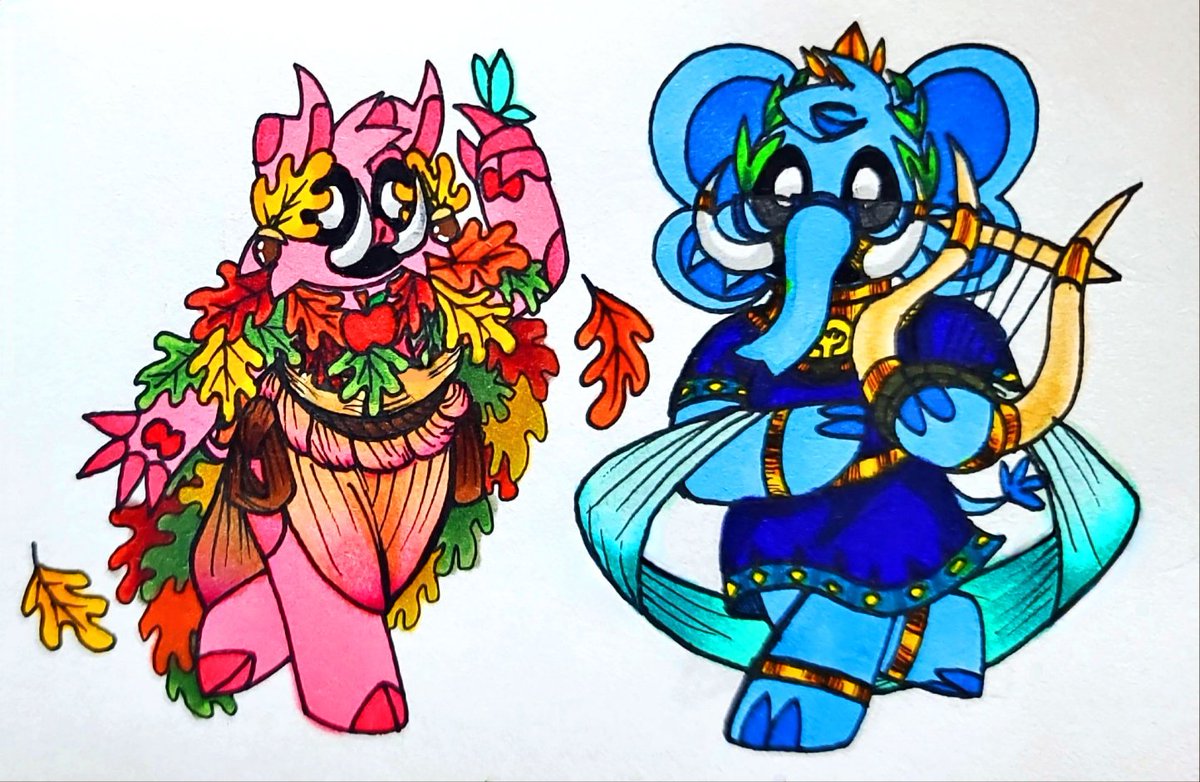 #SmilingCritters #MythicalCrittersAU #PickyPiggy #BubbaBubbaphant
Benevolent Tree Nymph
                       &amp;
Legendary DemiGod Musician