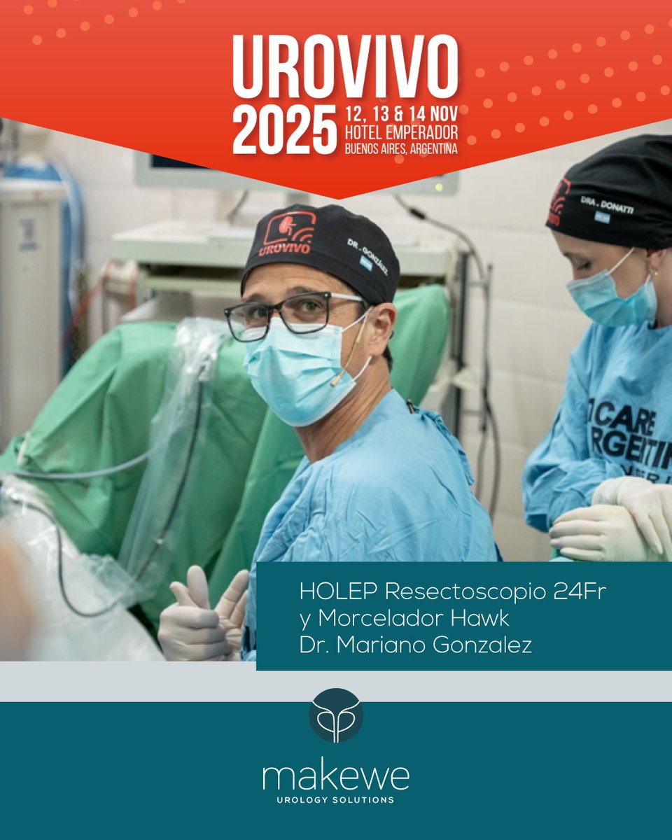 UROVIVO 2025 marcó un antes y un después para Makewe. Lanzamos los láseres POTENT en Argentina y presentamos en quirófano las soluciones de Wellead, Redpine y Hawk. Gracias a todos los cirujanos y moderadores por elevar el nivel del evento. Seguimos innovando.