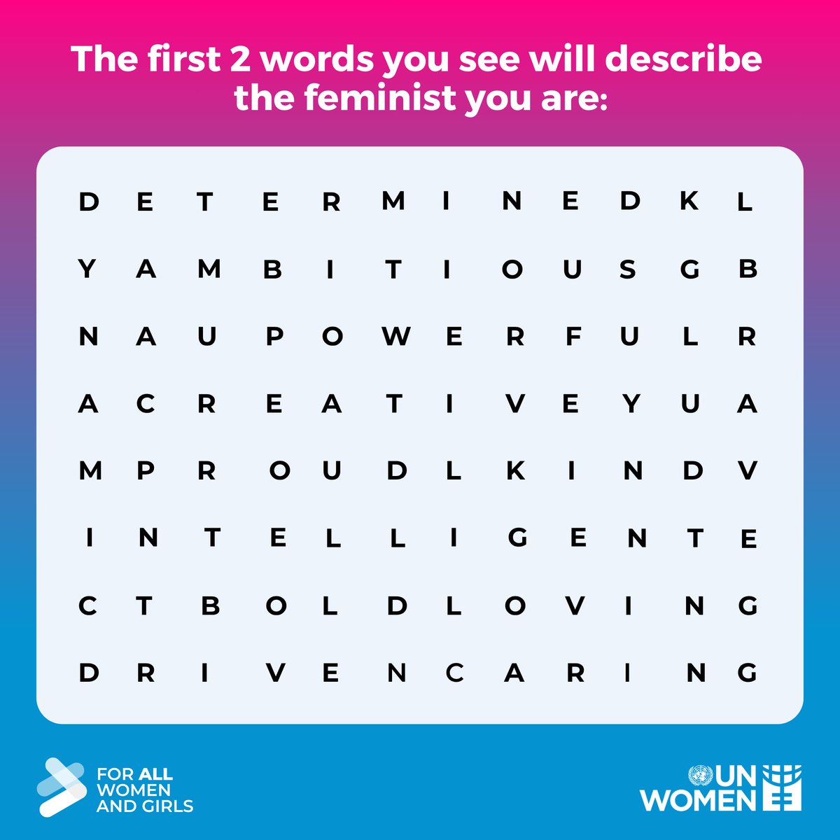 Which words describe the kind of feminist you are?

Comment with the first 2 words you see! 👇