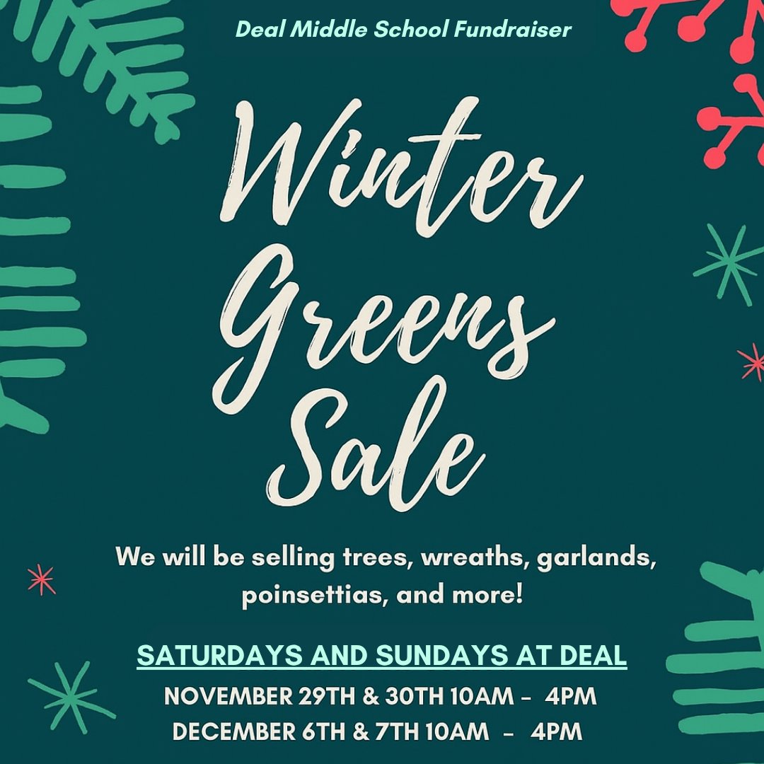 Our Winter Greens Sale starts next weekend at Deal! Join us from 10am-4pm to support our Deal fundraiser! #admsherewegrow