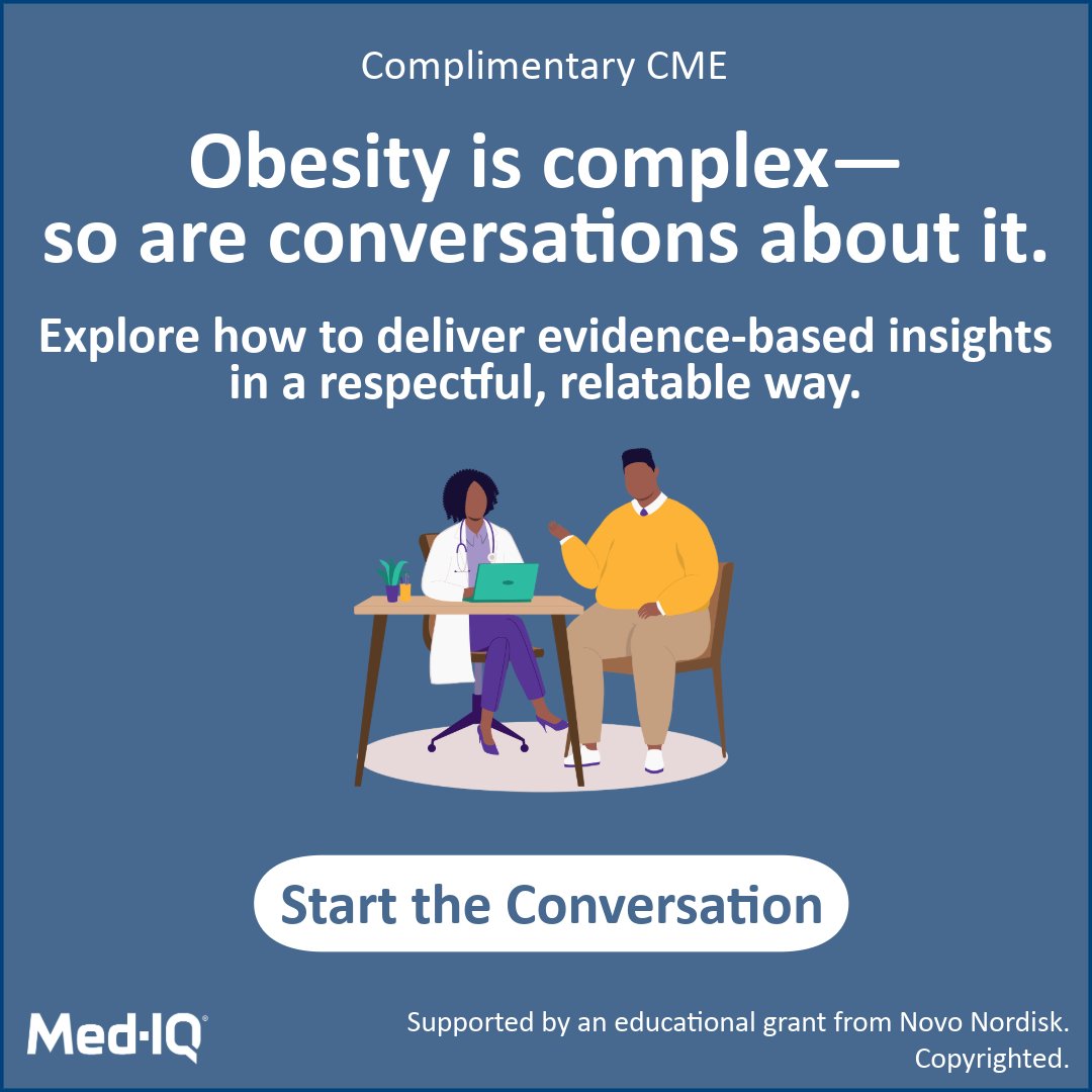 eMedEvents's tweet image. ⚕️ Empower your patients’ weight loss journey!

Obesity is a complex, chronic condition that requires personalized treatment. 

📅 Register now and take the first step towards improved obesity care:
🔗 ow.ly/Vi9550Xweqj

This complimentary CME course provides primary care…
