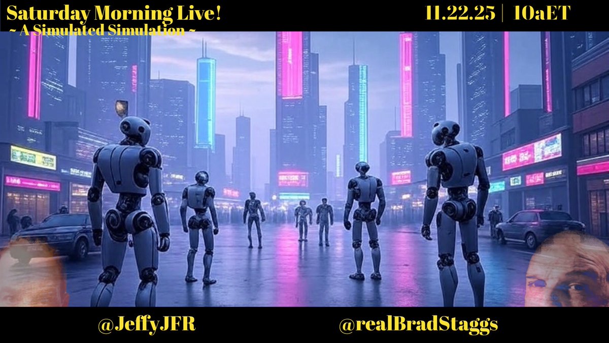 JeffyJFR's tweet image. Saturday Morning Live
Myself and @realBradStaggs 
Right here on @X 
See you at 9am central time
#SaturdayMorningLive #SML 
#CTF #ChewingTheFat #PGU