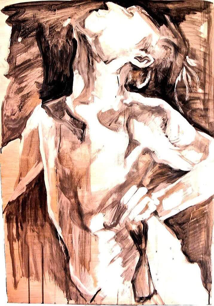 #painting #acrylicpainting #man #body #blackandwhite